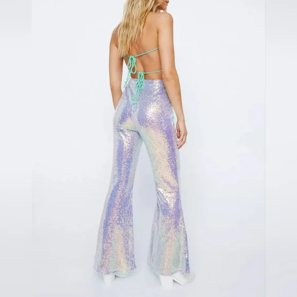 NASTY GAL: Iridescent Sequin Pants - Picture 3 of 4